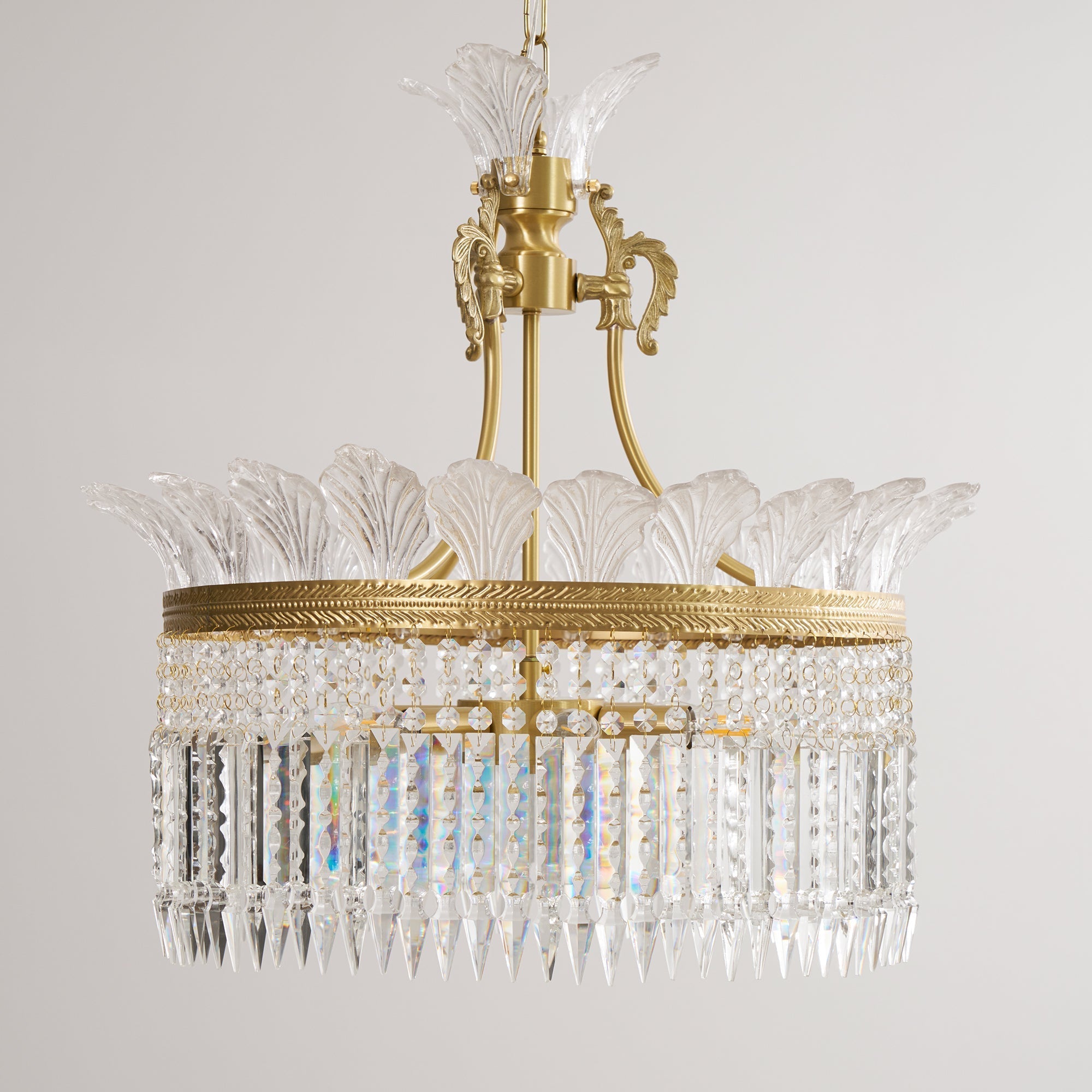 Crinoline Postmodern Luxury Brass Crystal Chandelier - Lamp Copper