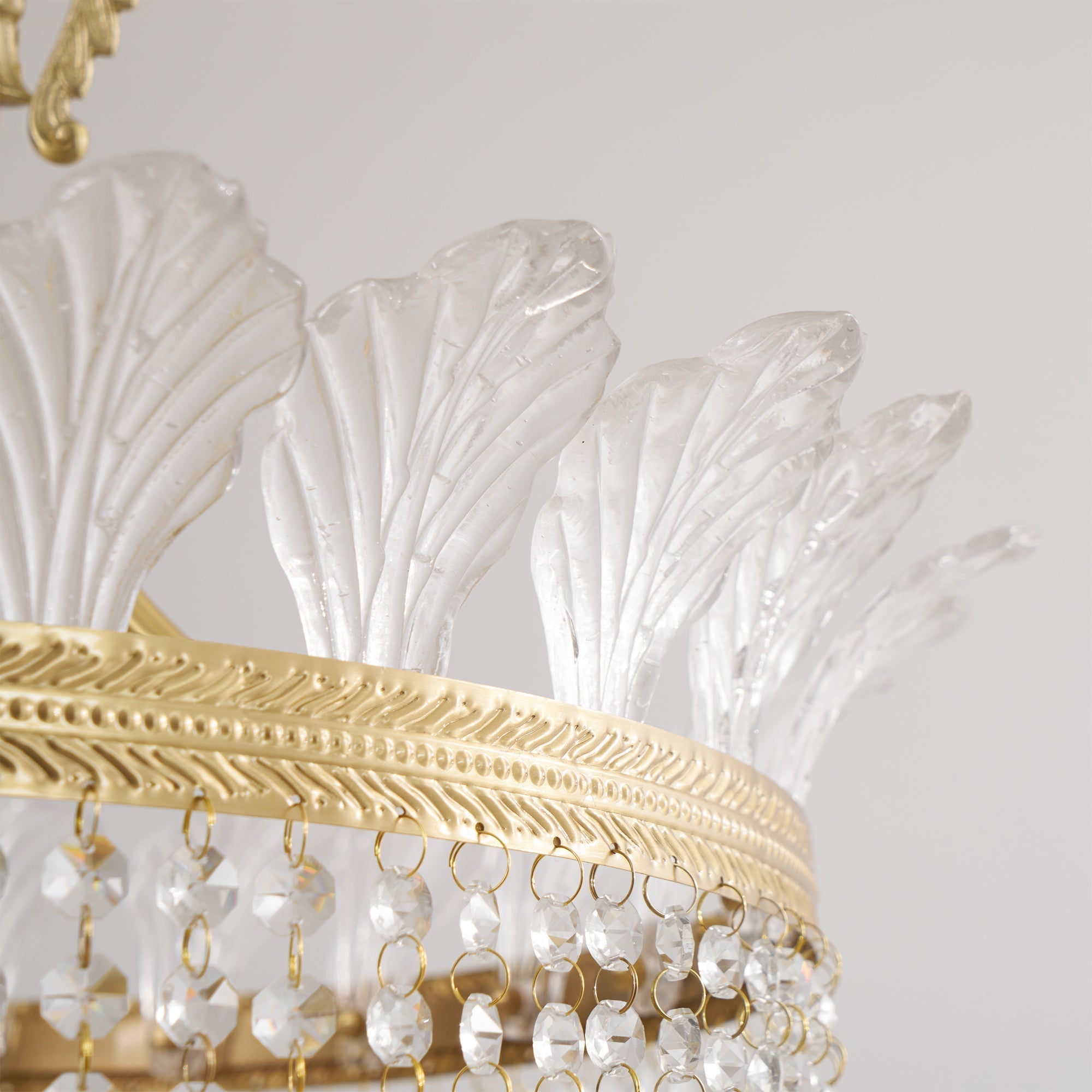 Crinoline Postmodern Luxury Brass Crystal Chandelier - Lamp Copper