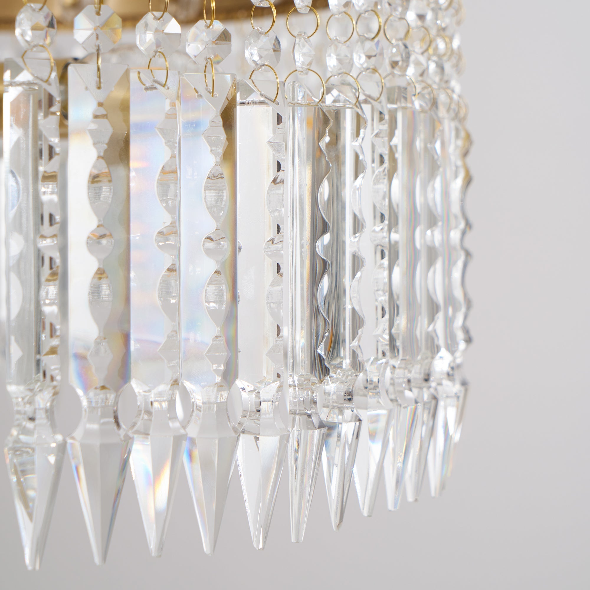 Crinoline Postmodern Luxury Brass Crystal Chandelier - Lamp Copper