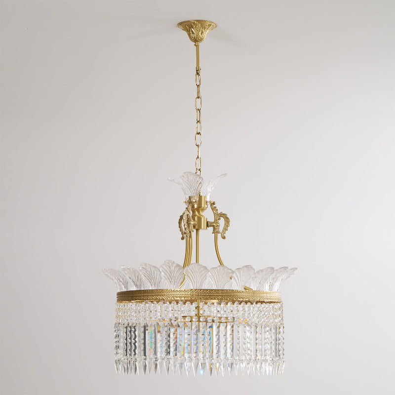 Crinoline Postmodern Luxury Brass Crystal Chandelier - Lamp Copper