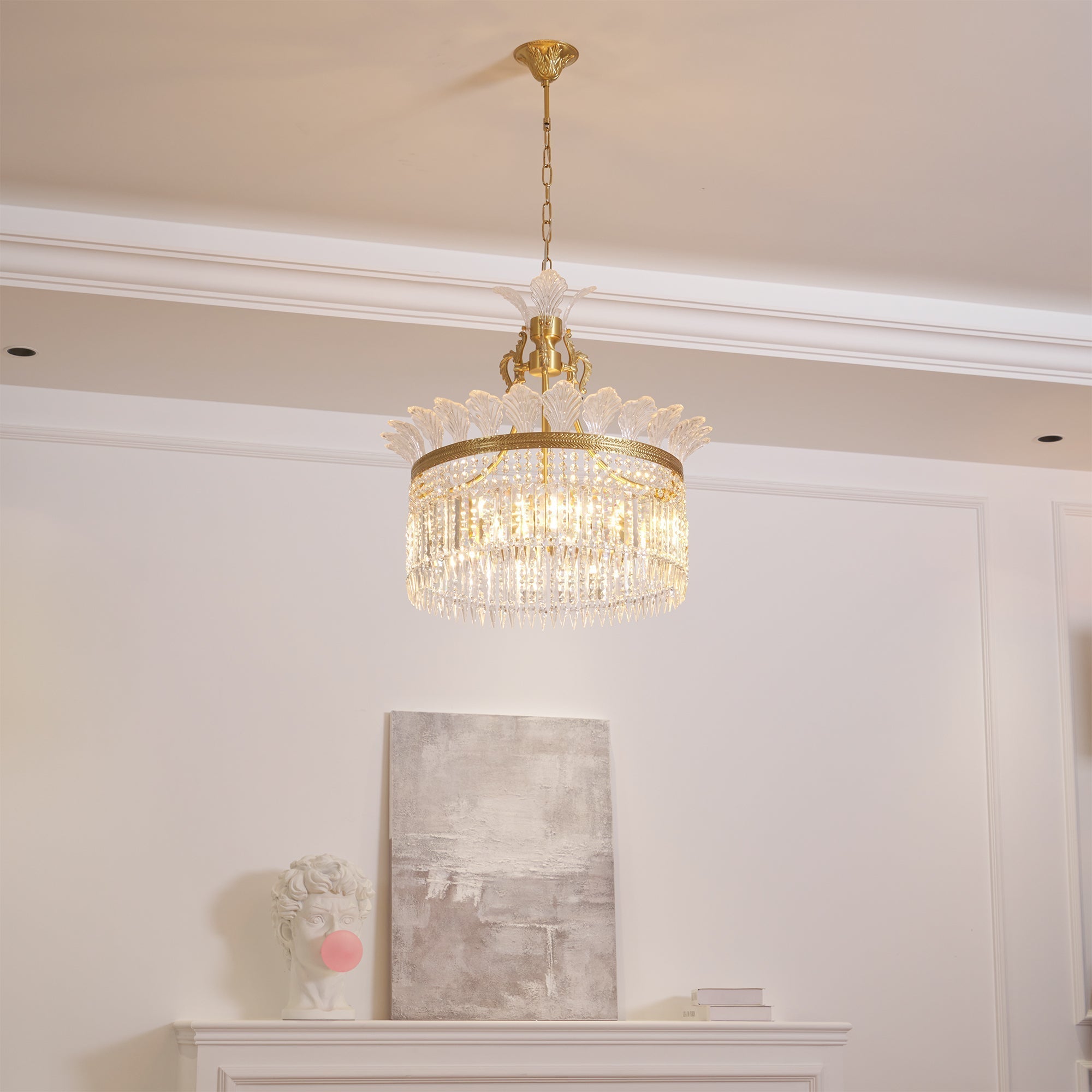 Crinoline Postmodern Luxury Brass Crystal Chandelier - Lamp Copper