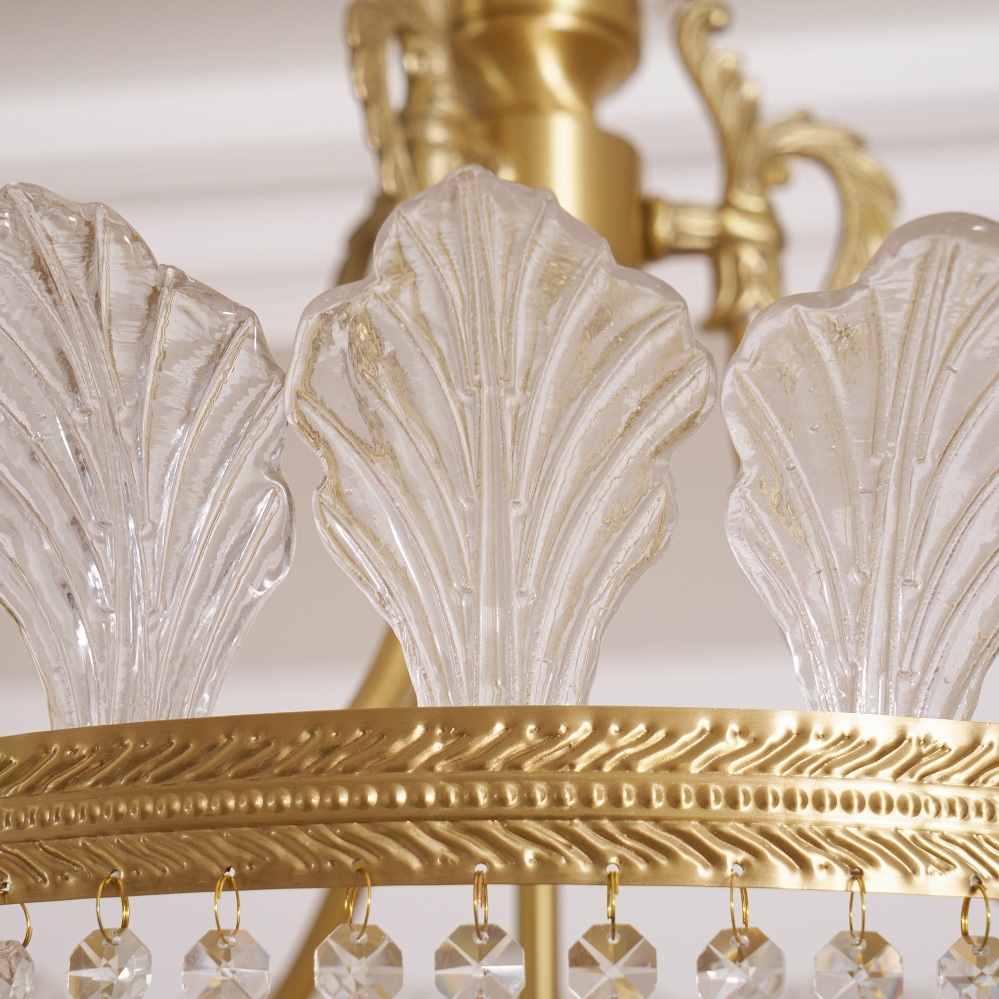 Crinoline Postmodern Luxury Brass Crystal Chandelier - Lamp Copper