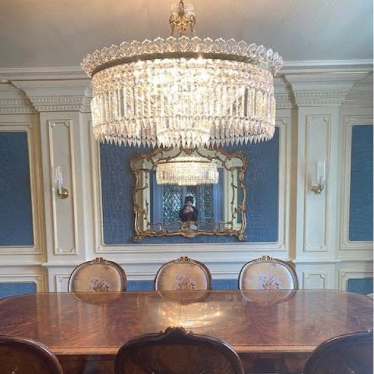 Crinoline Postmodern Luxury Brass Crystal Chandelier - Lamp Copper