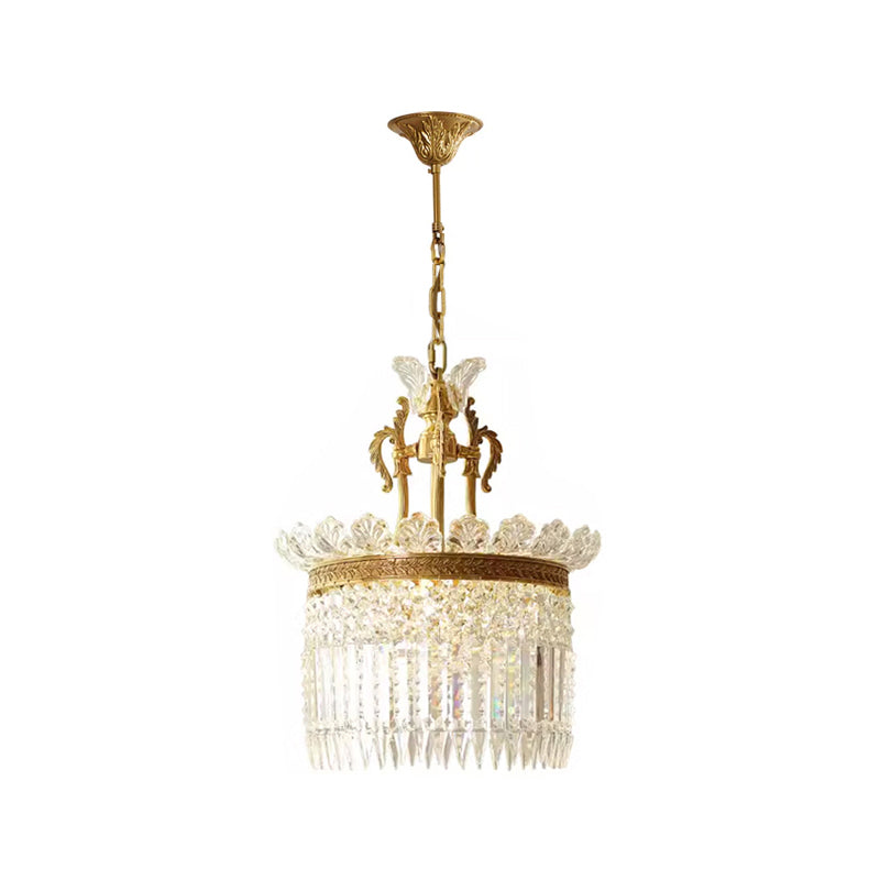 Crinoline Postmodern Luxury Brass Crystal Chandelier - Lamp Copper