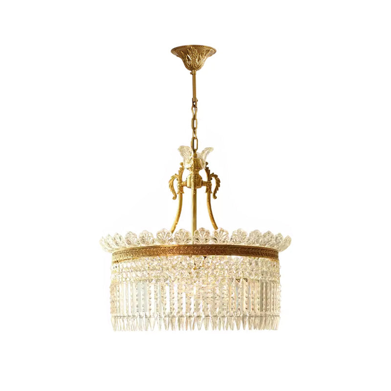 Crinoline Postmodern Luxury Brass Crystal Chandelier - Lamp Copper