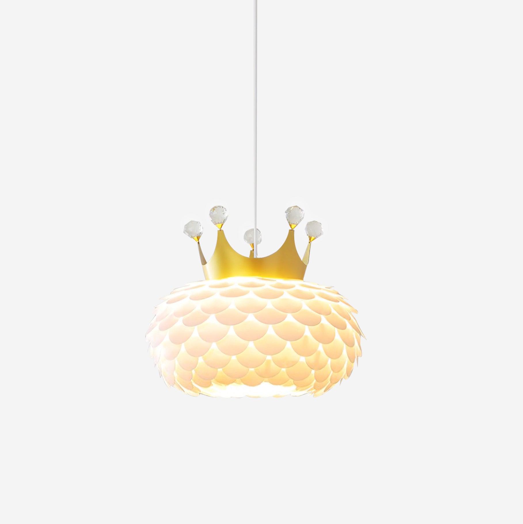 Crown Pendant Lamp Crystal Scallop Glam - Letslighting