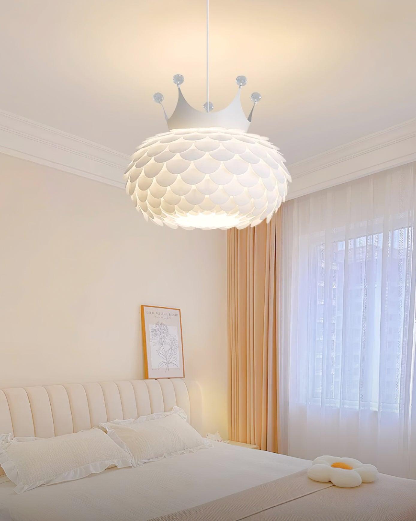 Crown Pendant Lamp Crystal Scallop Glam - Letslighting