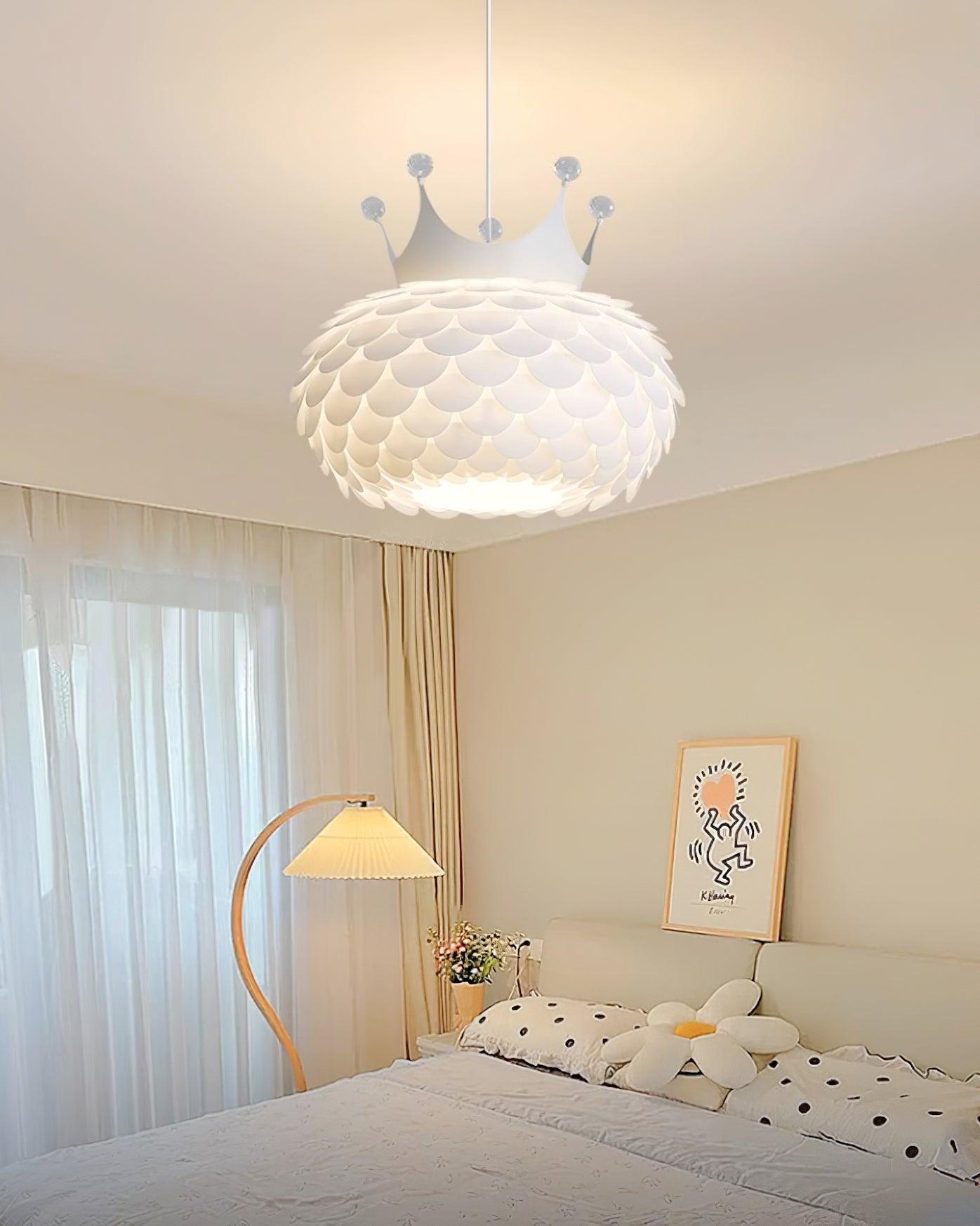 Crown Pendant Lamp Crystal Scallop Glam - Letslighting