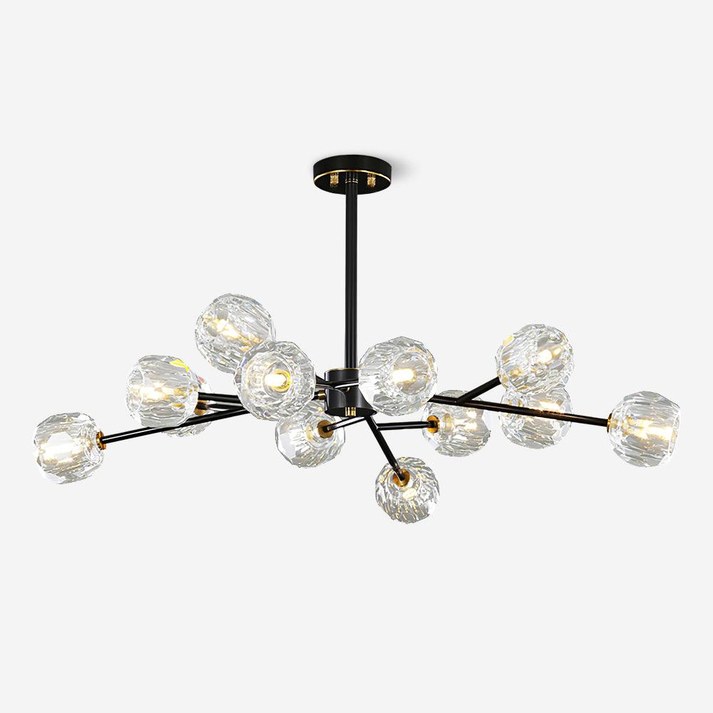 Crystal Lustre Boule Laiton Noir Facetté - Neutralighting