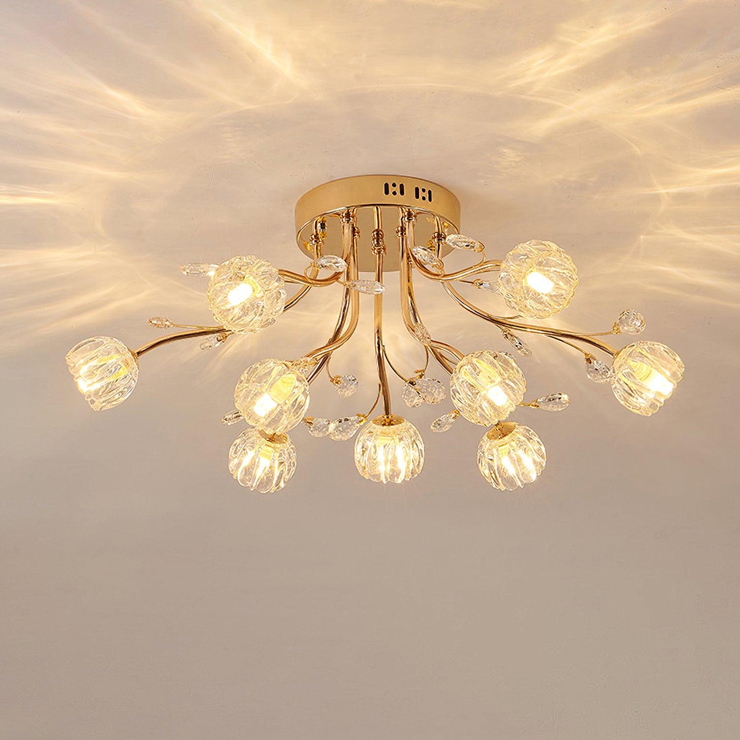 Aballs Postmoderne Luxe Fleur Cristal Plafonnier - Neutralighting