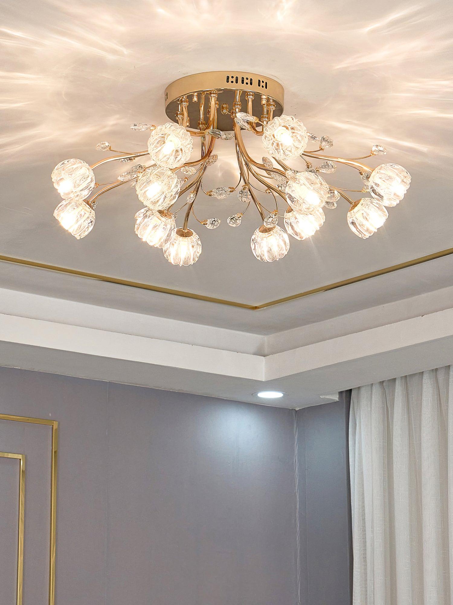 Aballs Postmoderne Luxe Fleur Cristal Plafonnier - Neutralighting