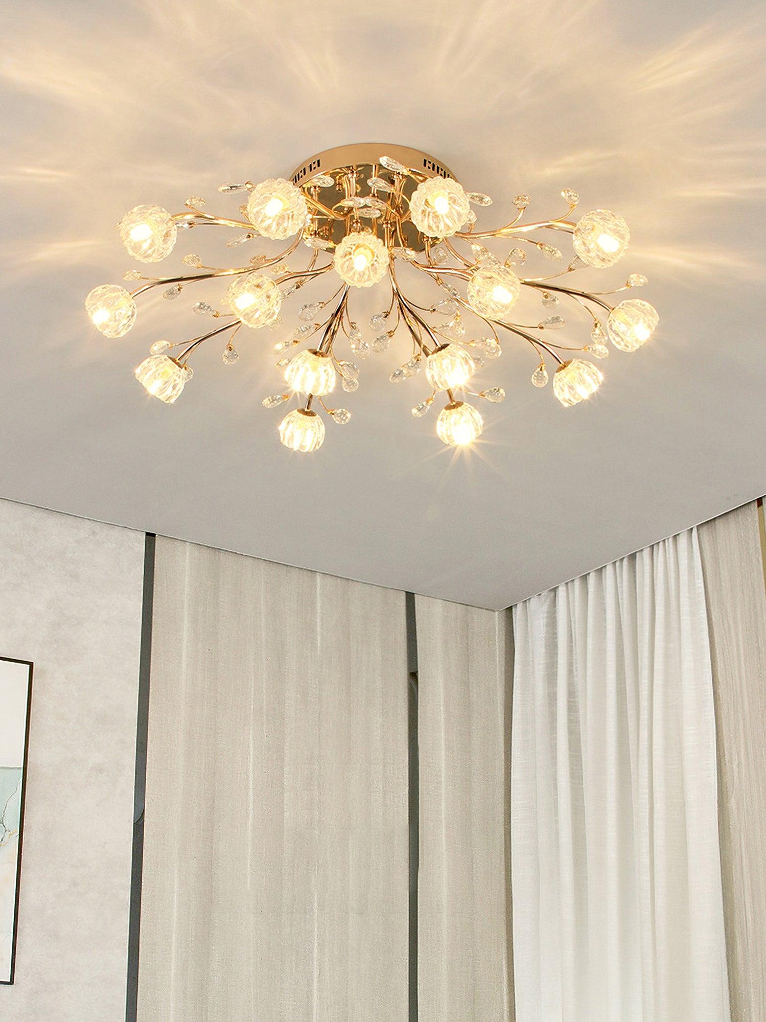 Aballs Postmoderne Luxe Fleur Cristal Plafonnier - Neutralighting