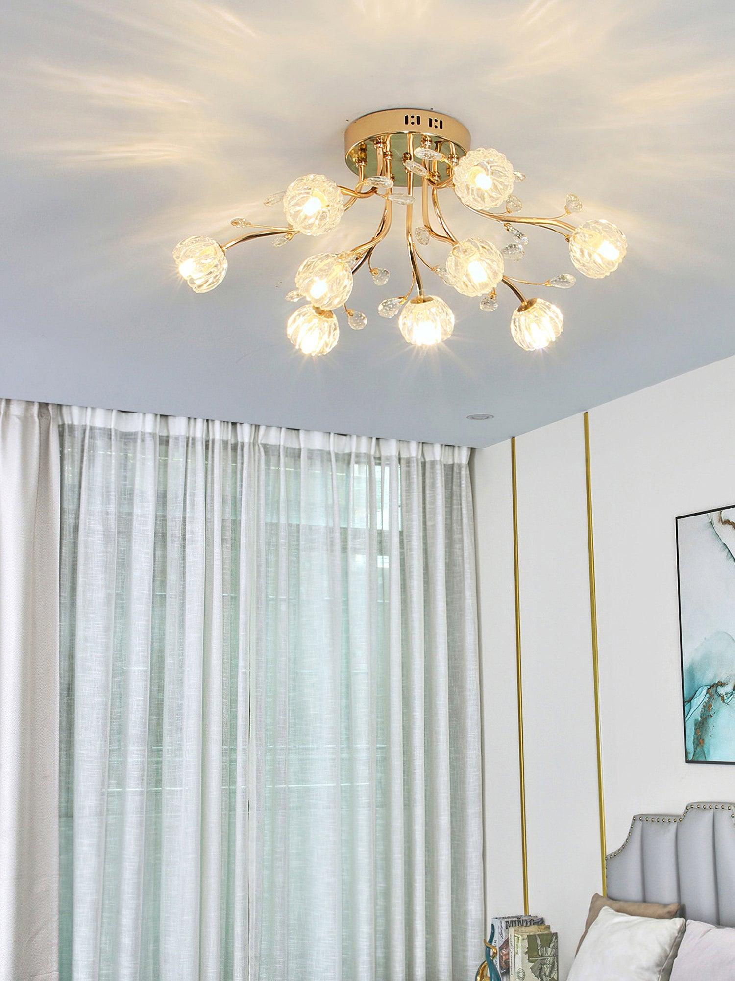 Aballs Postmoderne Luxe Fleur Cristal Plafonnier - Neutralighting