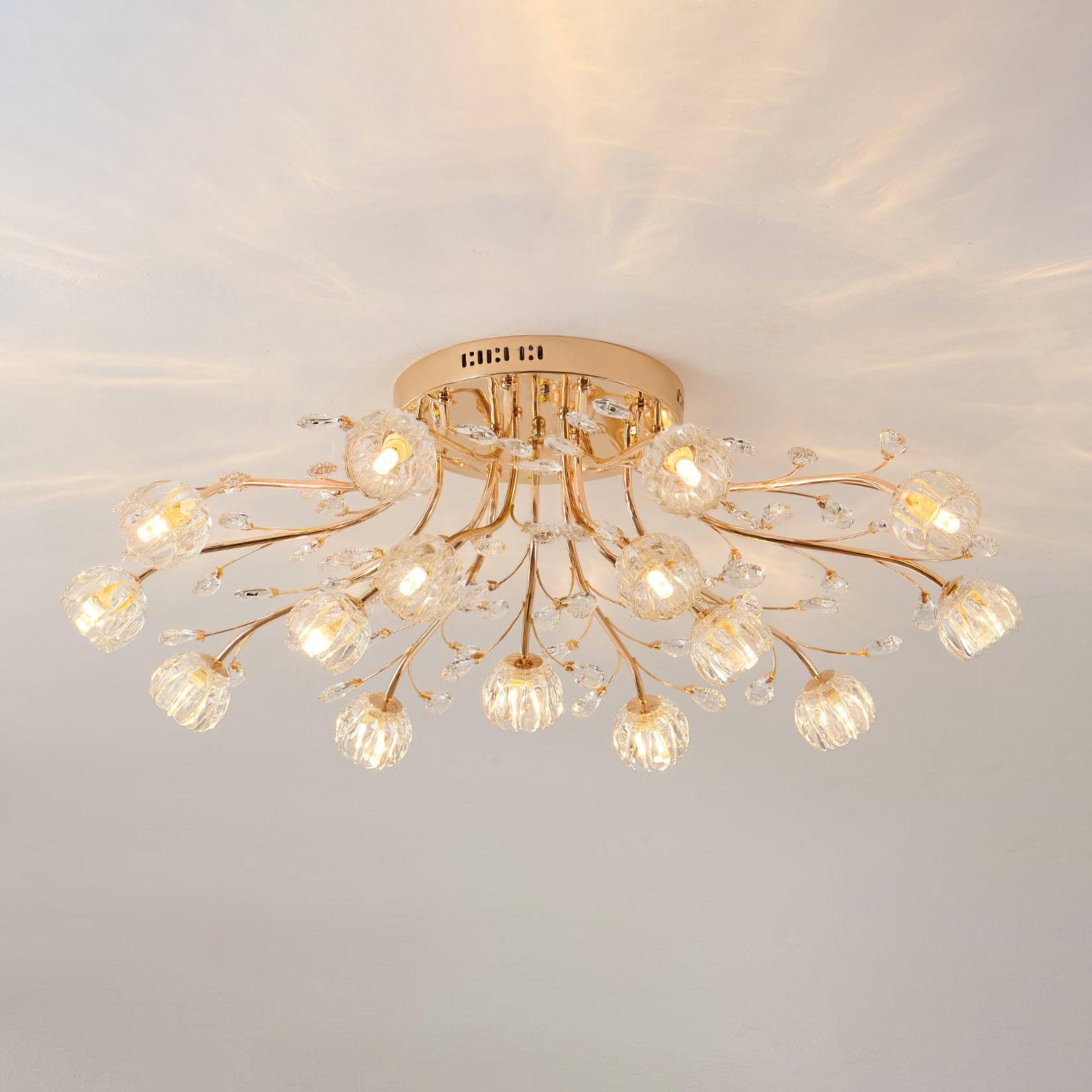 Aballs Postmoderne Luxe Fleur Cristal Plafonnier - Neutralighting