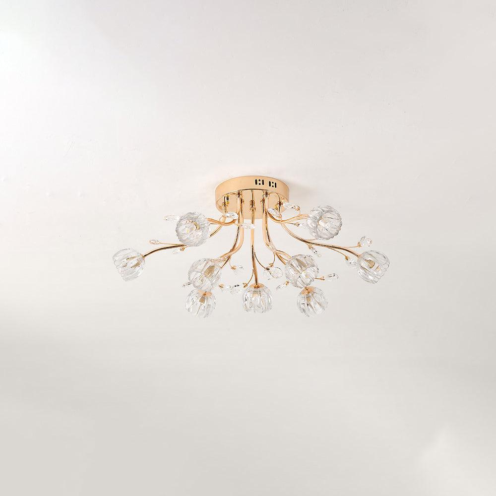 Aballs Postmoderne Luxe Fleur Cristal Plafonnier - Neutralighting