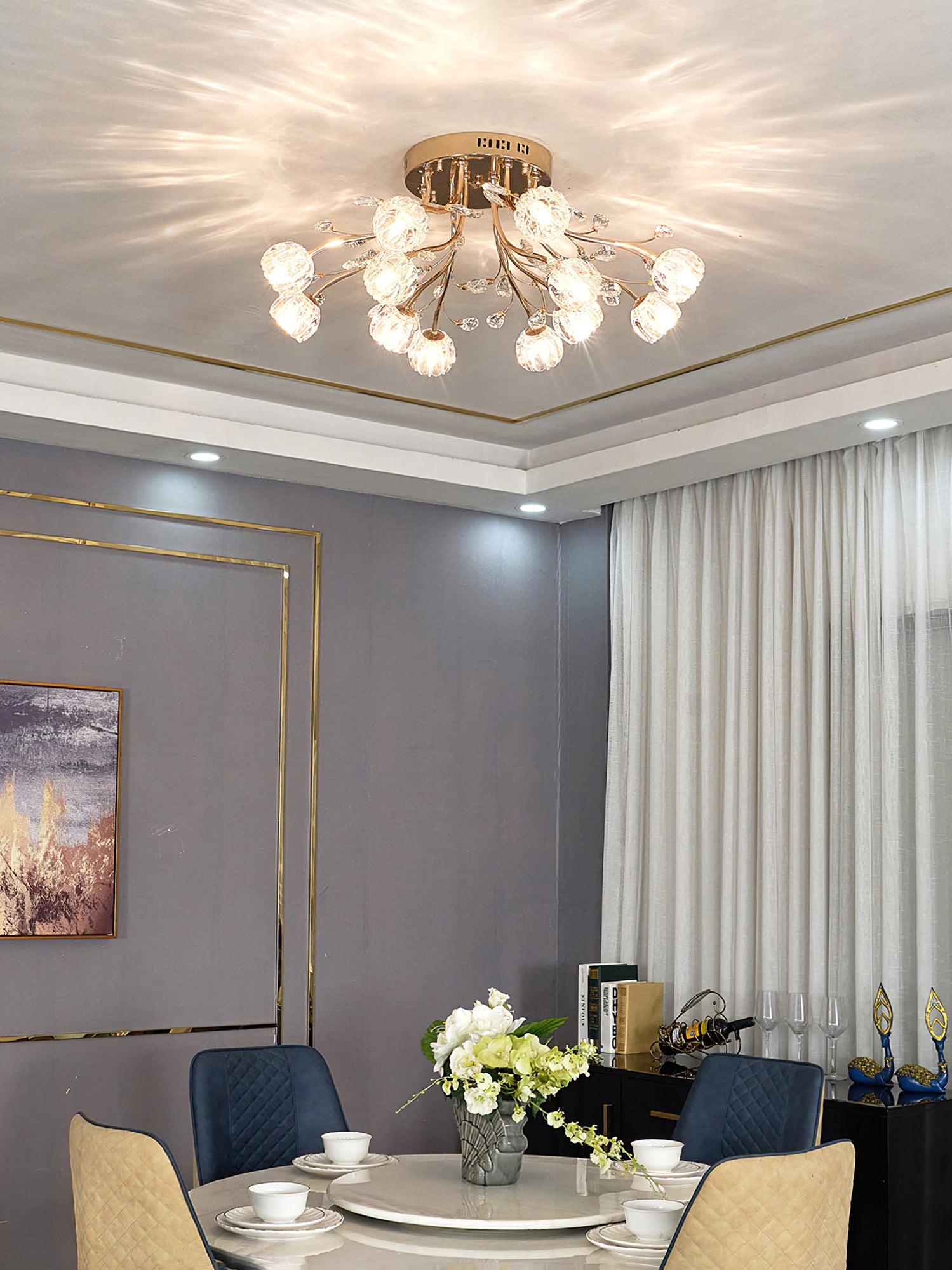Aballs Postmoderne Luxe Fleur Cristal Plafonnier - Neutralighting