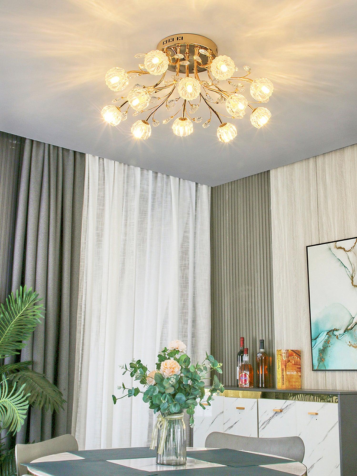 Aballs Postmoderne Luxe Fleur Cristal Plafonnier - Neutralighting
