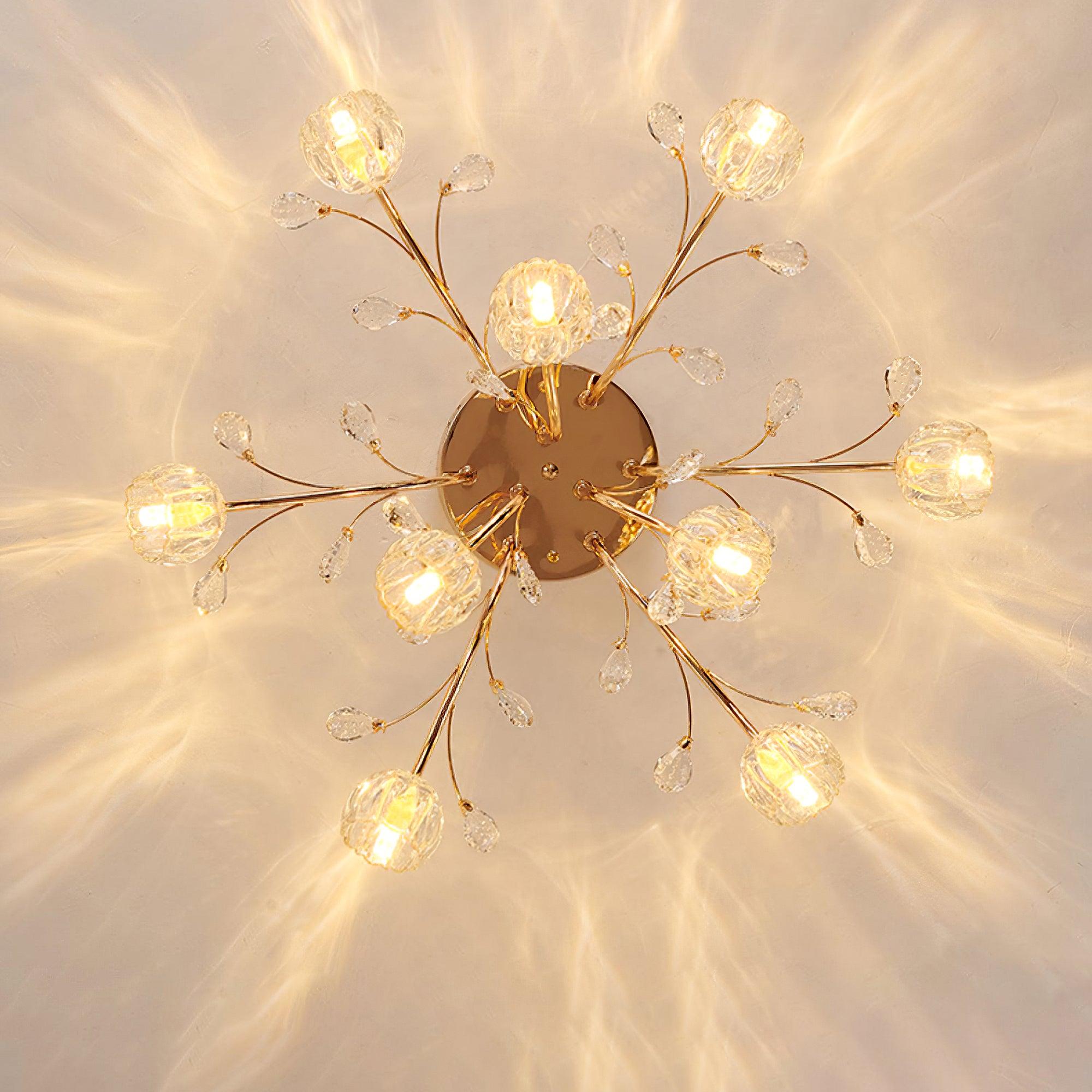 Aballs Postmoderne Luxe Fleur Cristal Plafonnier - Neutralighting
