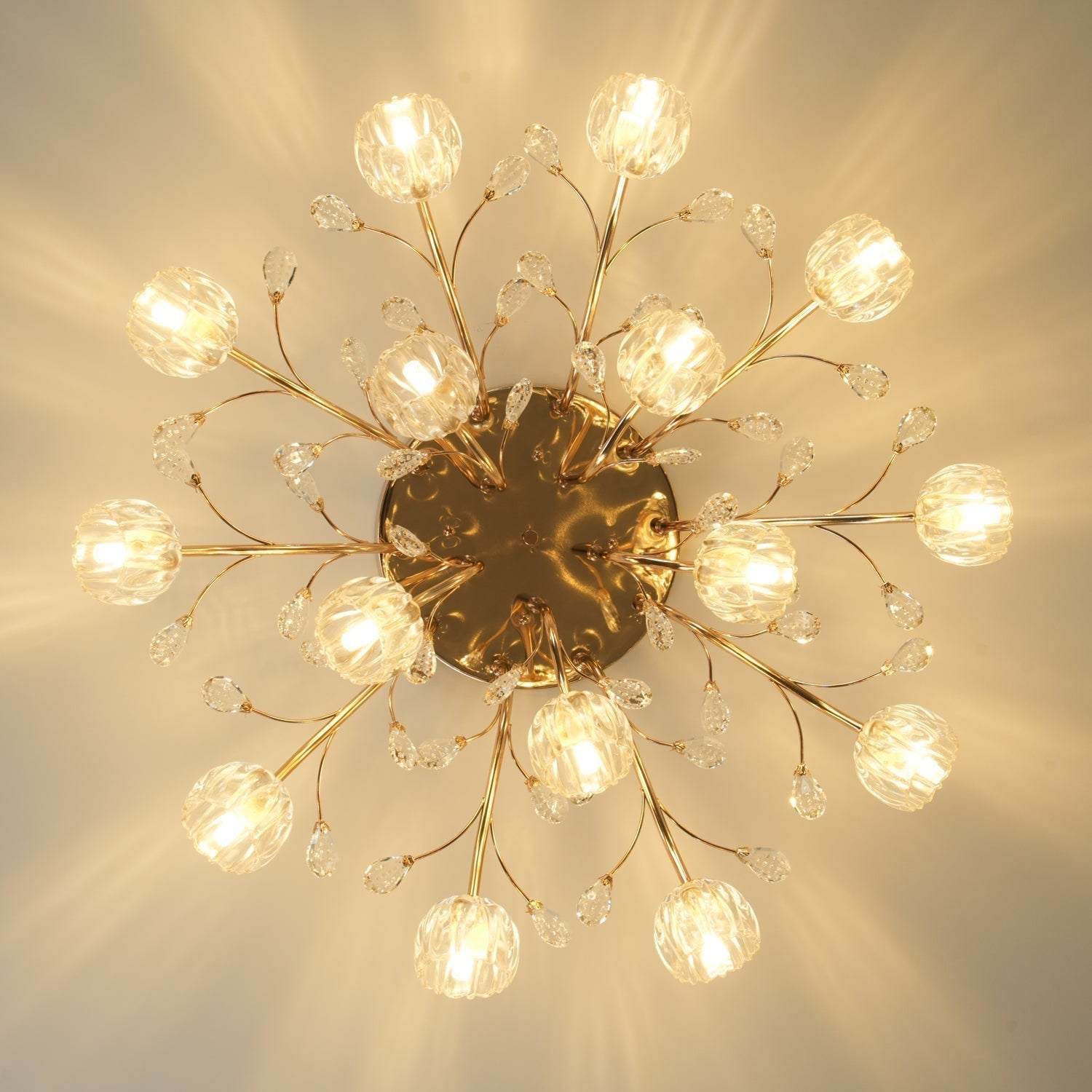 Aballs Postmoderne Luxe Fleur Cristal Plafonnier - Neutralighting