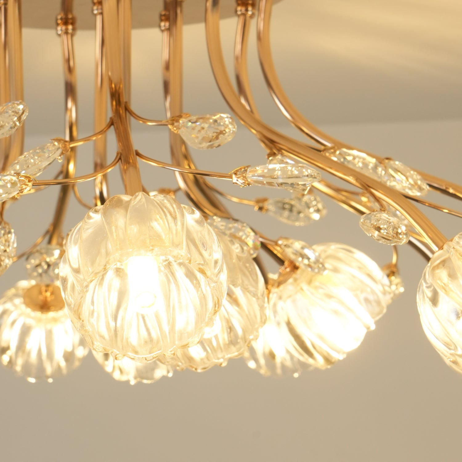 Aballs Postmoderne Luxe Fleur Cristal Plafonnier - Neutralighting
