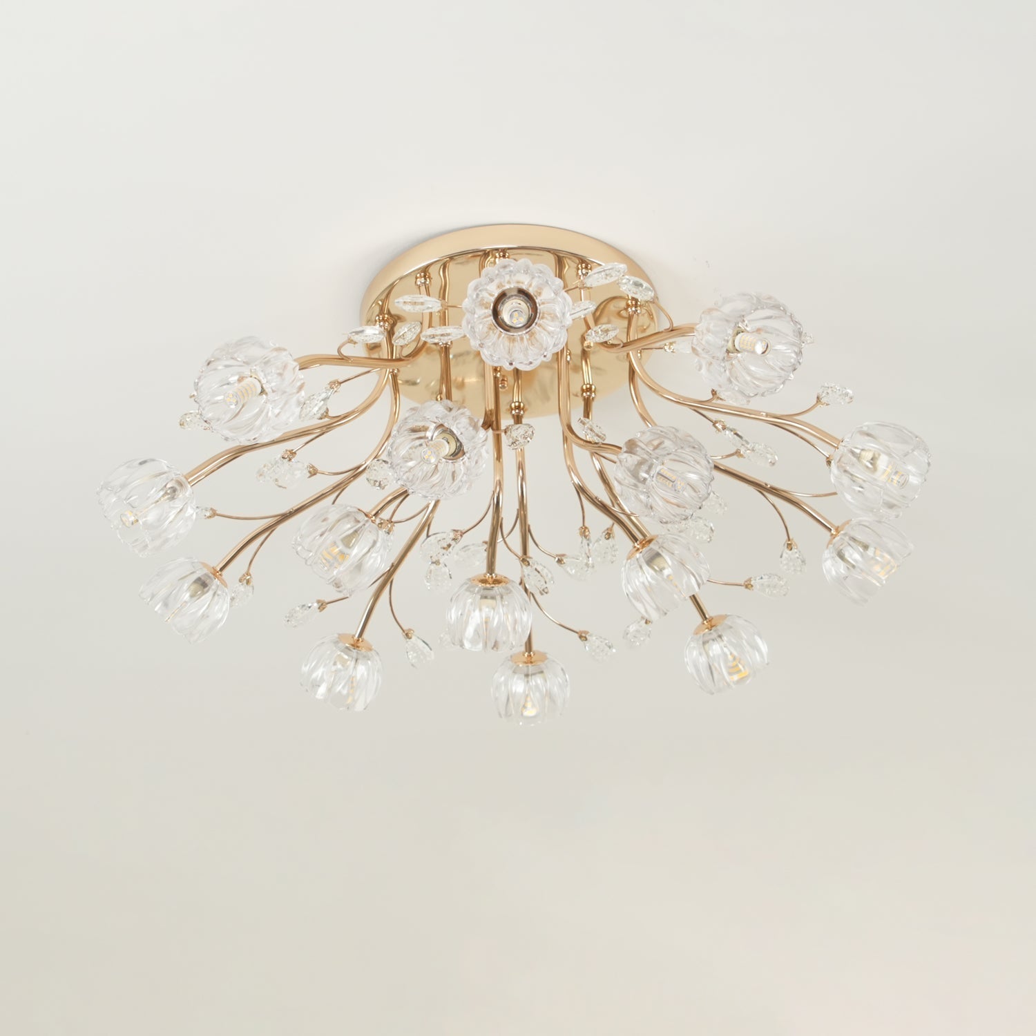 Aballs Postmoderne Luxe Fleur Cristal Plafonnier - Neutralighting