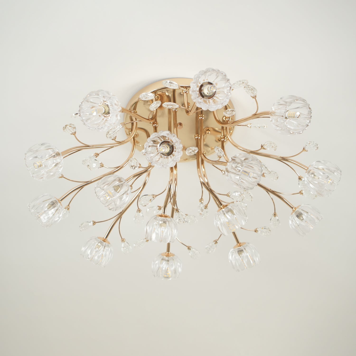 Aballs Postmoderne Luxe Fleur Cristal Plafonnier - Neutralighting