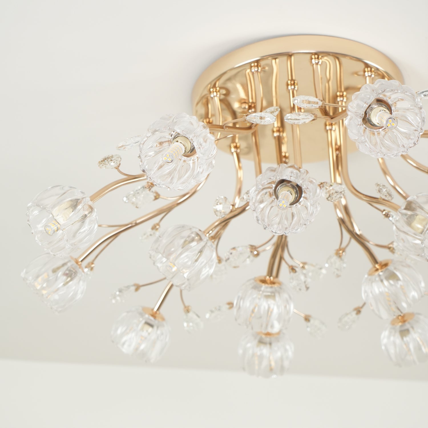 Aballs Postmoderne Luxe Fleur Cristal Plafonnier - Neutralighting