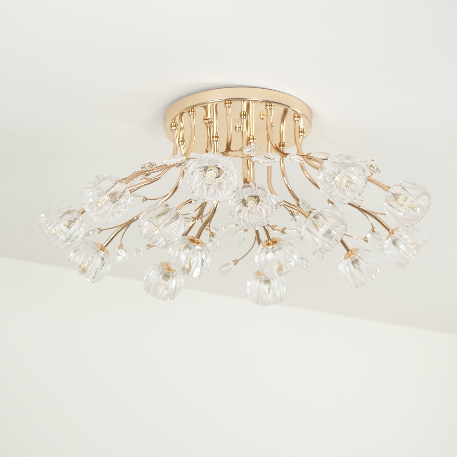 Aballs Postmoderne Luxe Fleur Cristal Plafonnier - Neutralighting