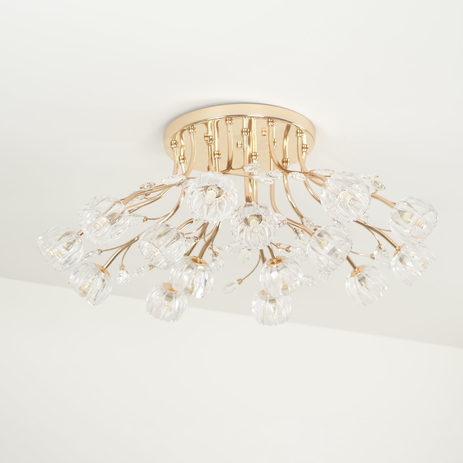 Aballs Postmoderne Luxe Fleur Cristal Plafonnier - Neutralighting