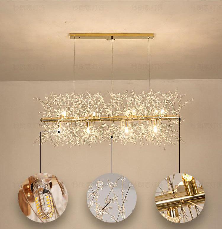 Lustra Lustre Laiton Linéaire Cristal Branche - Neutralighting