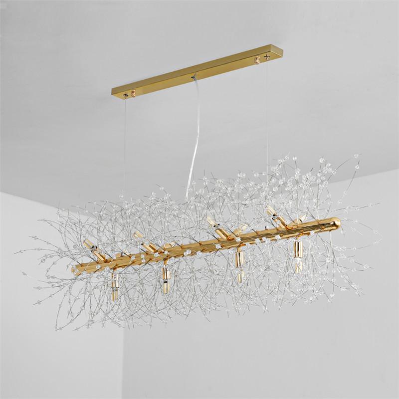 Lustra Lustre Laiton Linéaire Cristal Branche - Neutralighting
