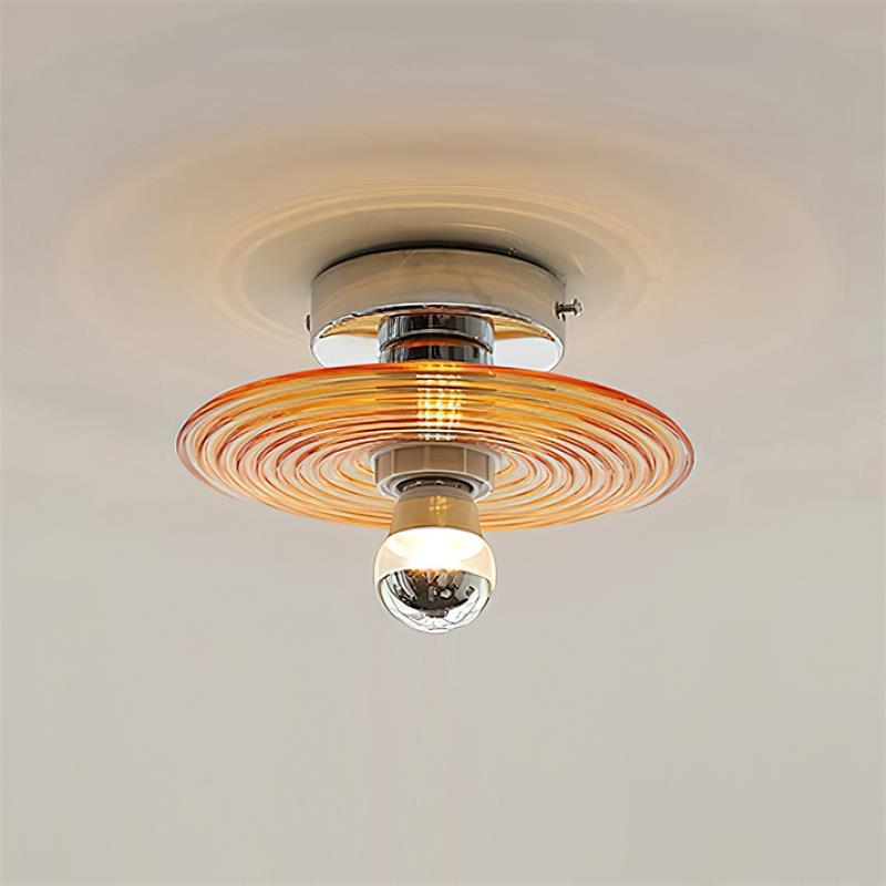 Curios Lumière de Plafond Spirale en verre Avec Base en Chrome - Neutralighting
