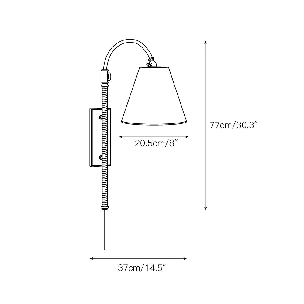Elan Applique Murale Moderne Minimaliste En Laiton Et Tissu - Neutralighting
