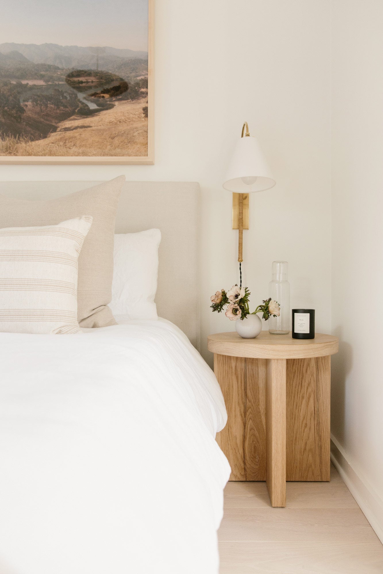 Elan Applique Murale Moderne Minimaliste En Laiton Et Tissu - Neutralighting