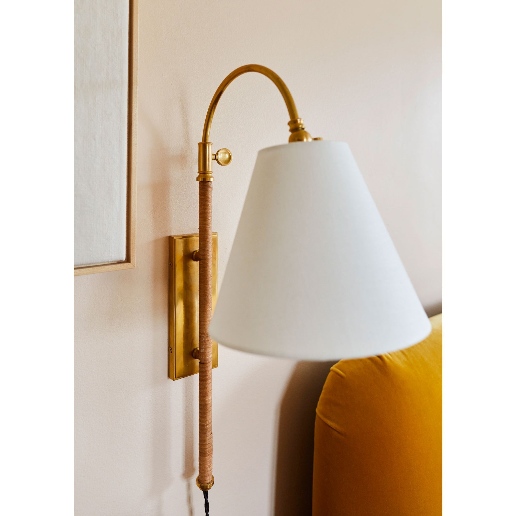 Elan Applique Murale Moderne Minimaliste En Laiton Et Tissu - Neutralighting