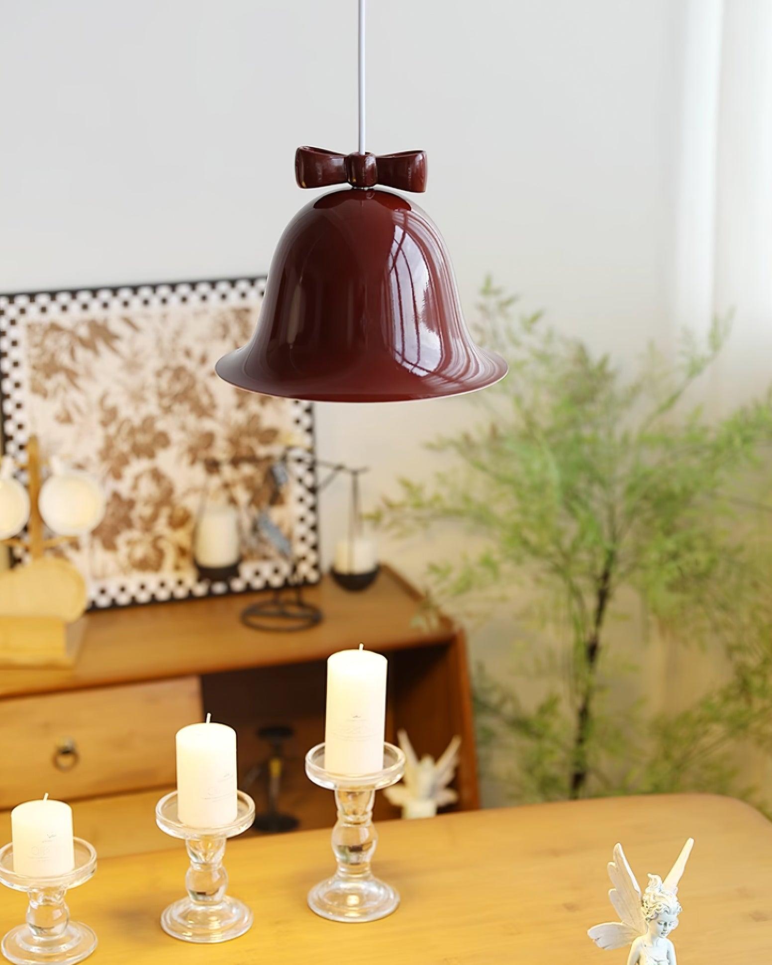 Cloches Mignonnes Lampe Suspendue en Verre avec Nœud Délicat - Neutralighting