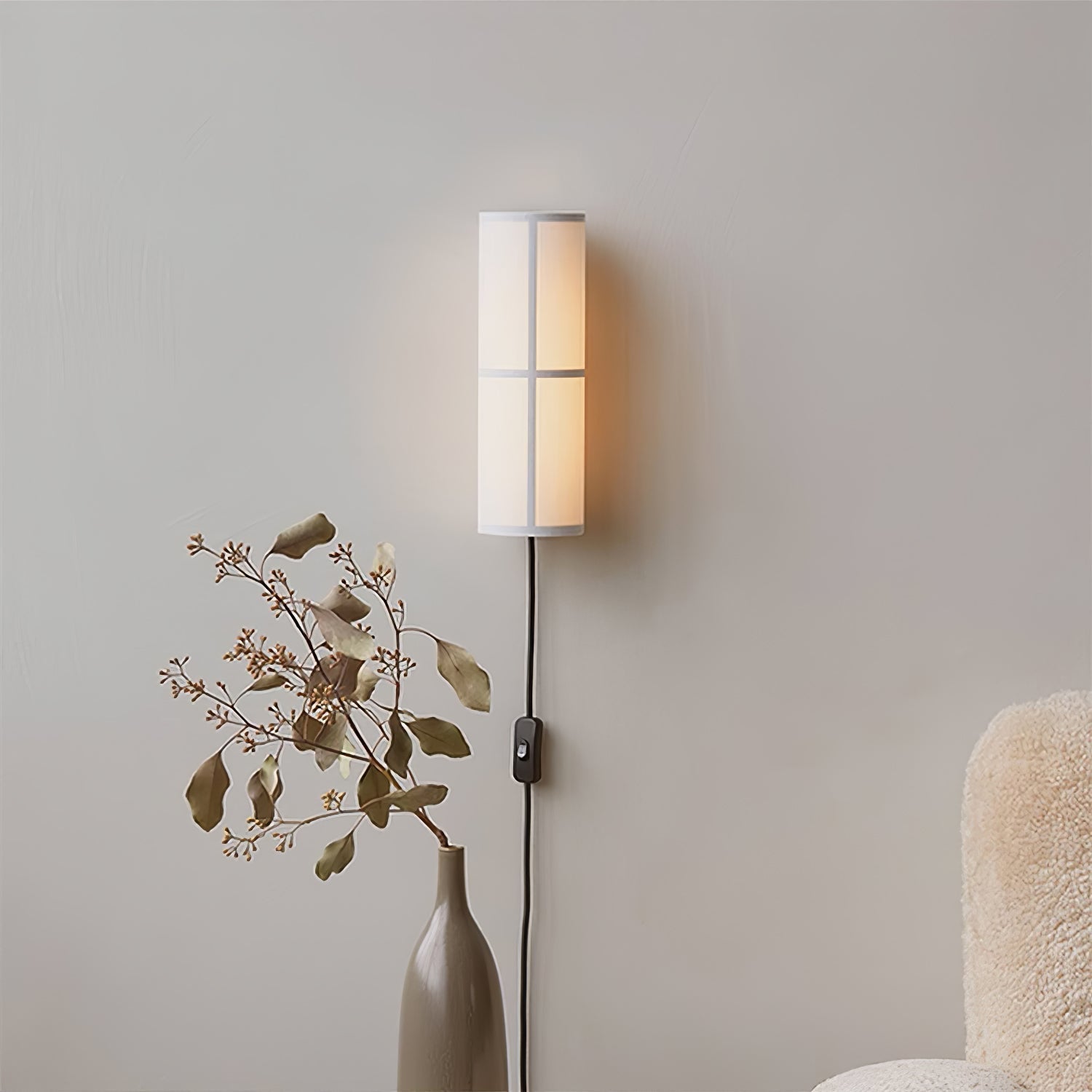 Abeleisa Cylinder Nordic Art Plug-in Fabric Wall Lamp - Neutralighting