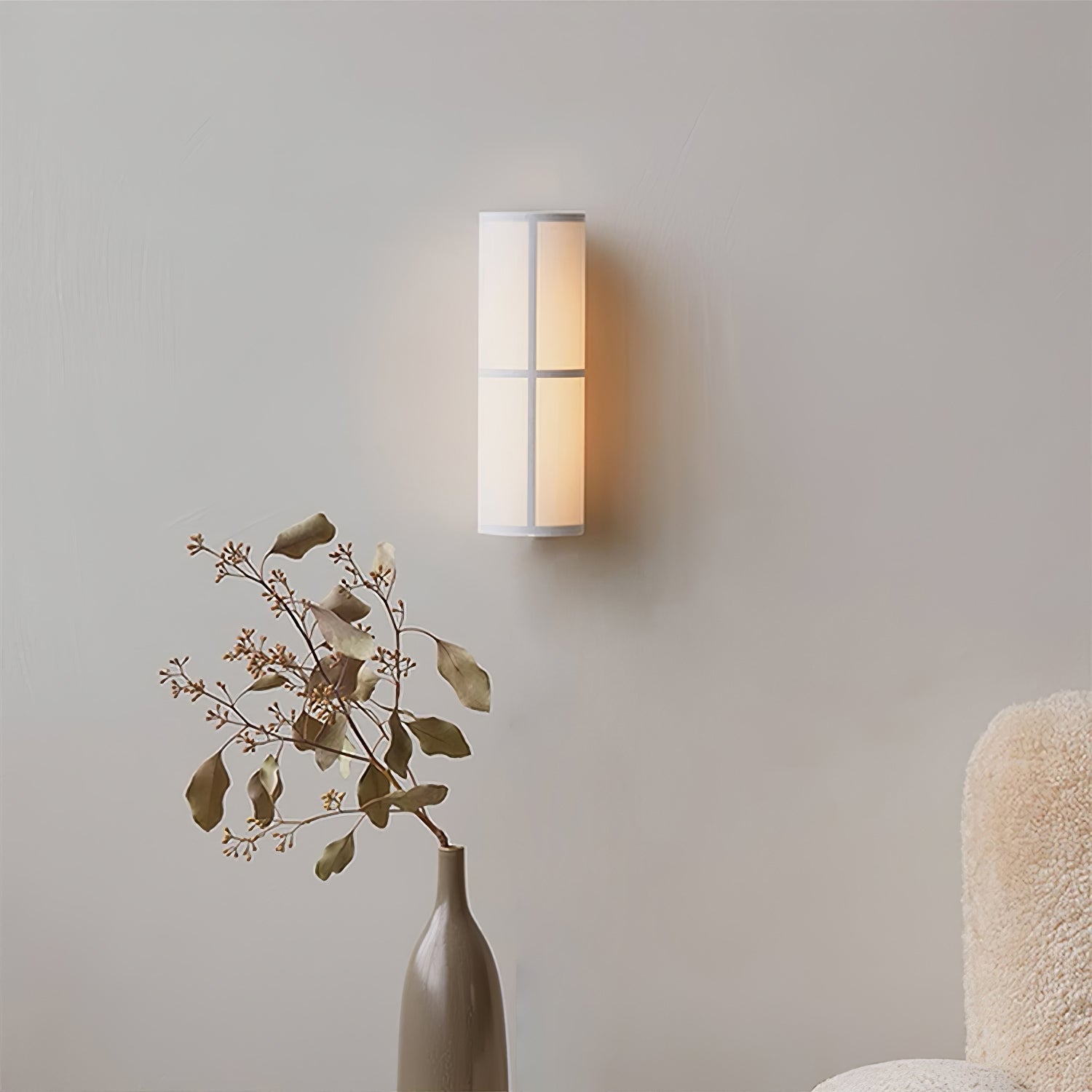 Lustra Wall Lamp Cylinder Fabric Soft Glow - Neutralighting