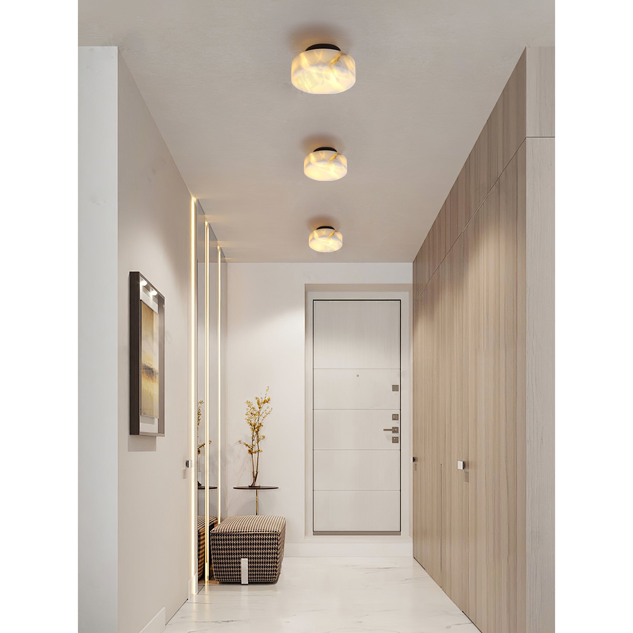 Glim Applique Murale Moderne Minimaliste En Laiton Et Albâtre - Neutralighting