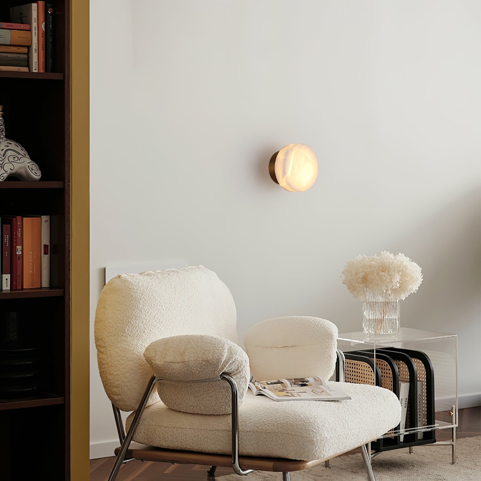 Glim Applique Murale Moderne Minimaliste En Laiton Et Albâtre - Neutralighting