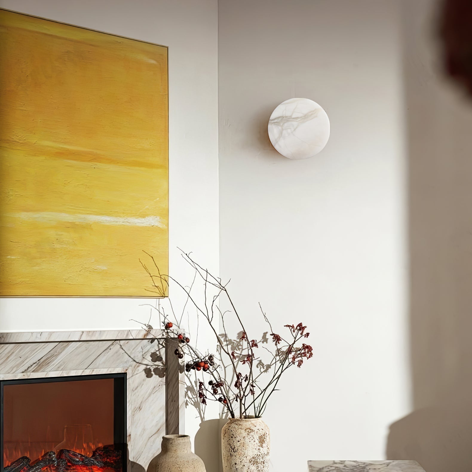 Glim Applique Murale Moderne Minimaliste En Laiton Et Albâtre - Neutralighting
