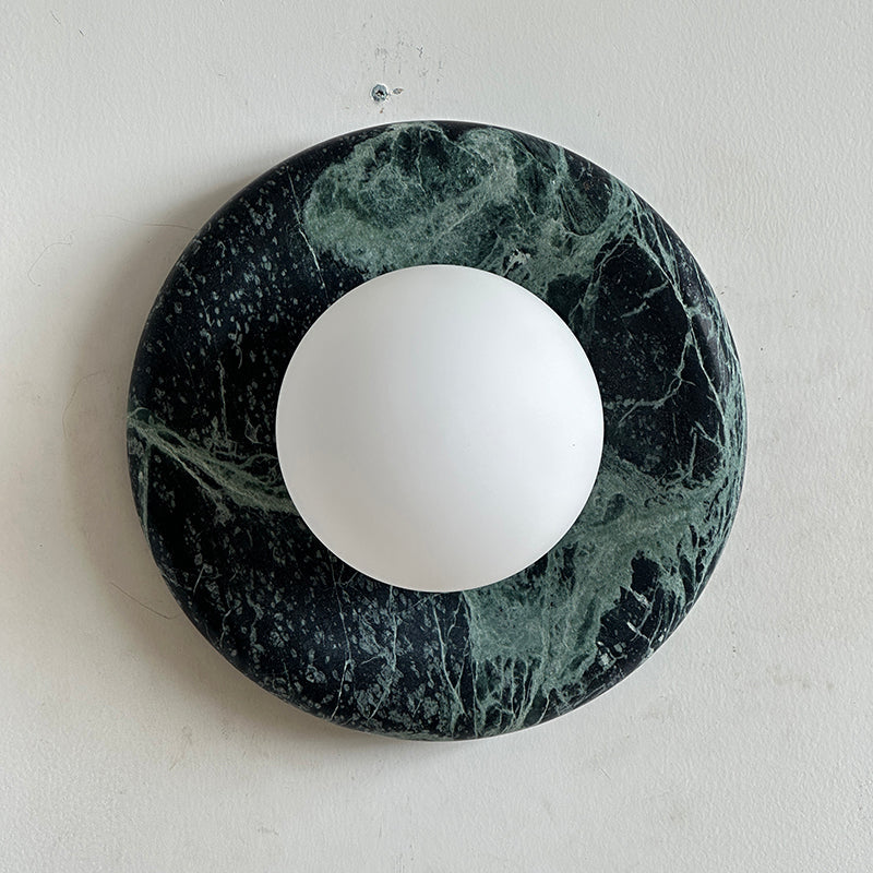 Cusorion Modern Minimalist Dark Green Marble Sconce Wall Lamp - Lamp Copper