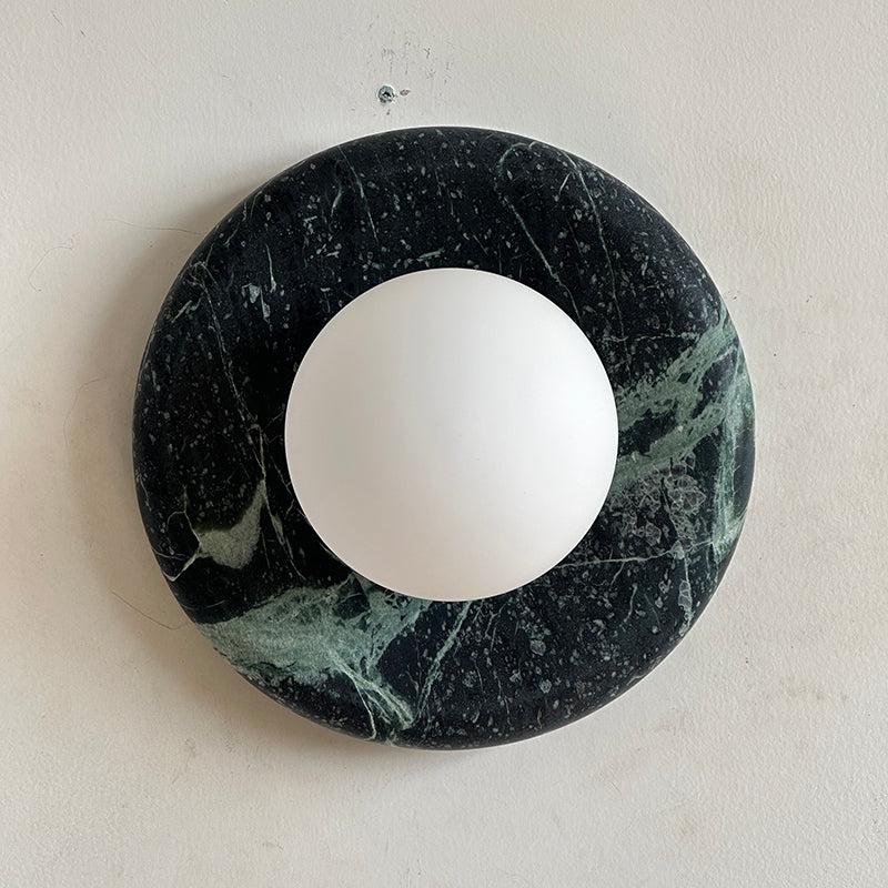 Cusorion Modern Minimalist Dark Green Marble Sconce Wall Lamp - Lamp Copper