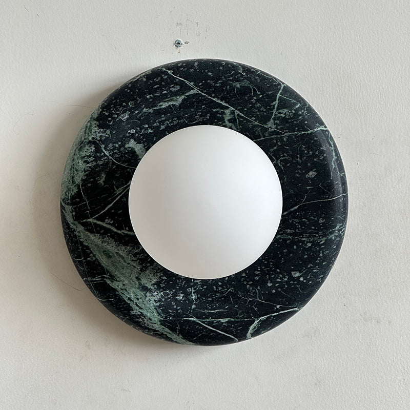 Cusorion Modern Minimalist Dark Green Marble Sconce Wall Lamp - Lamp Copper