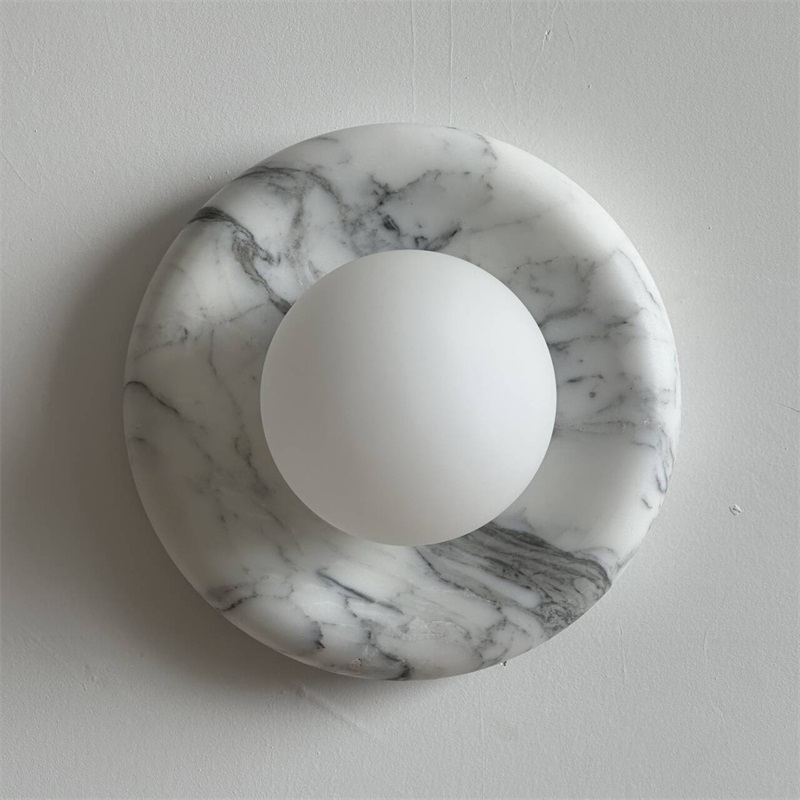 Zoraean Premium Elegance White Marble Sconce Wall Lamp - Lamp Copper