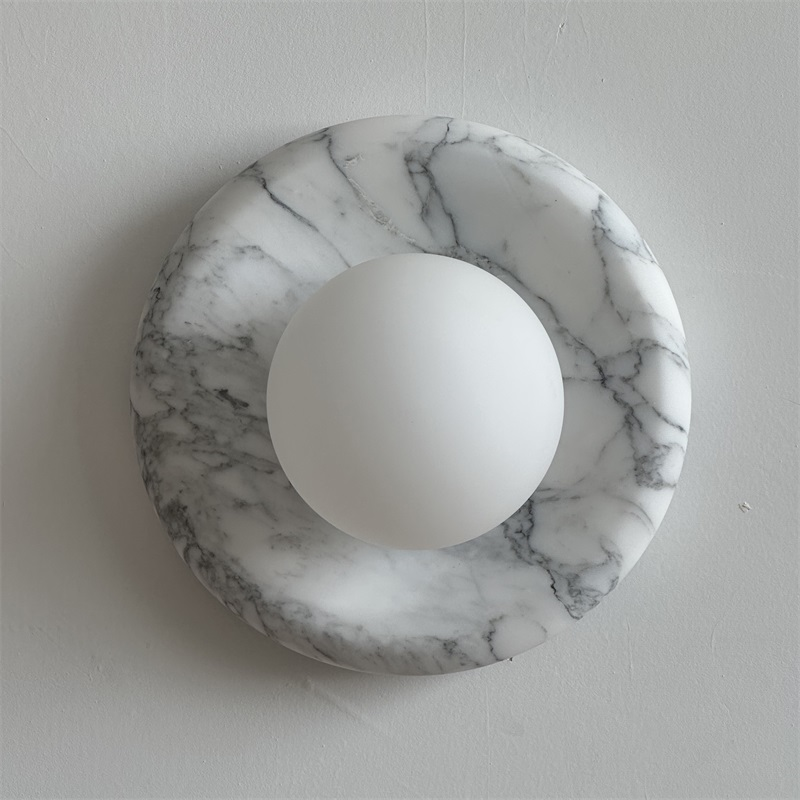 Zoraean Premium Elegance White Marble Sconce Wall Lamp - Lamp Copper