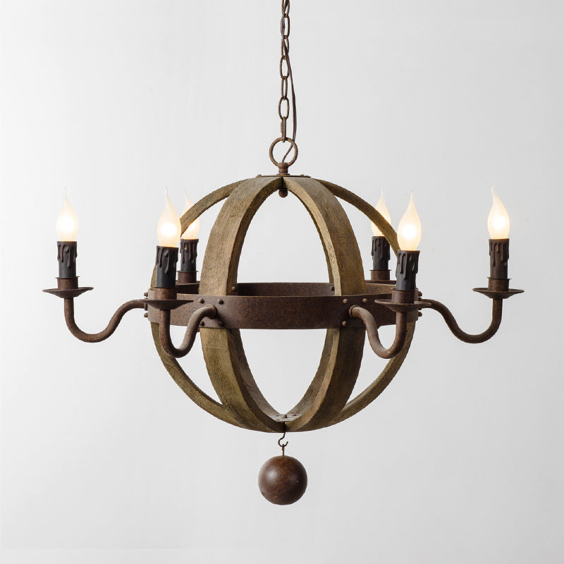 Silva Rustique Suspension Bois Métal Couloir Restaurant - Neutralighting