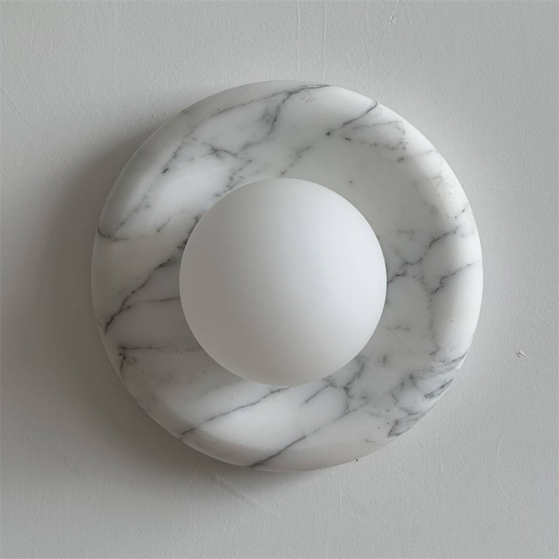 Zoraean Premium Elegance White Marble Sconce Wall Lamp - Lamp Copper