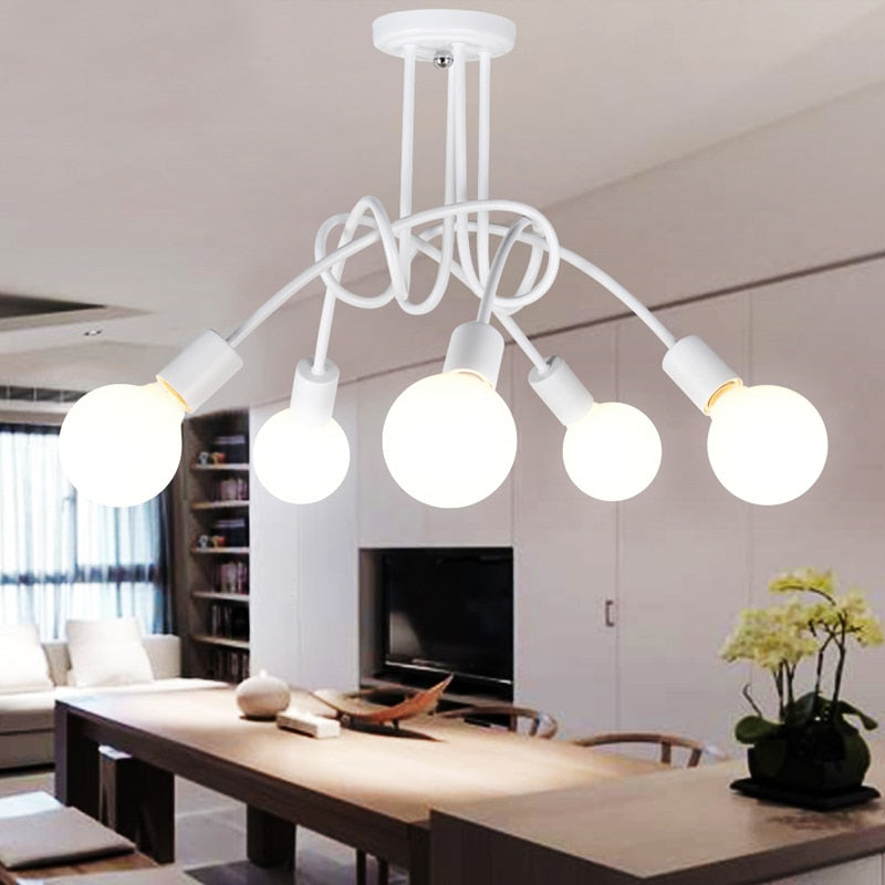 Valentina Lustre Linéaire/Bulle Moderne, Métal, Noir/Blanc/Or, Salon - Neutralighting
