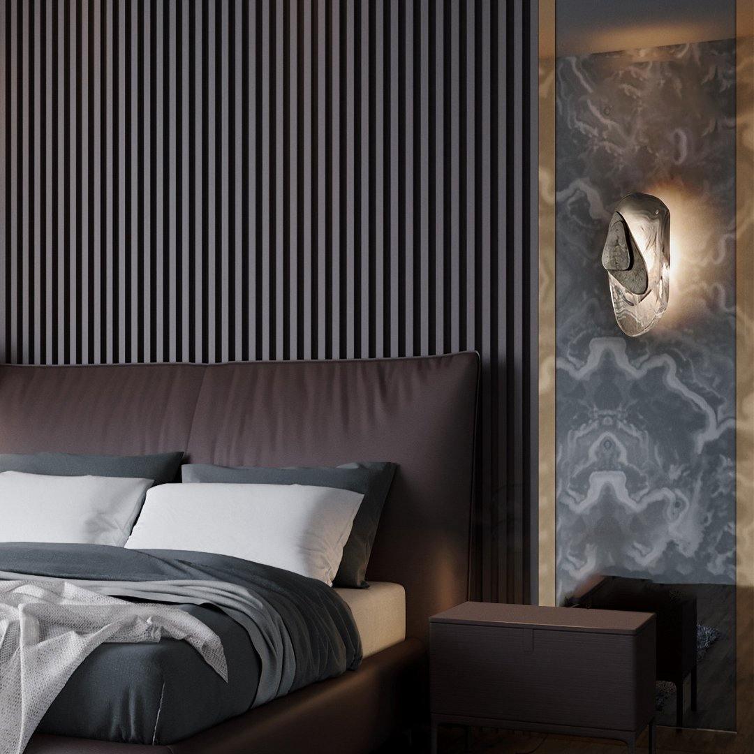 Beatrice Applique Murale Artistique en Verre Noir - Neutralighting